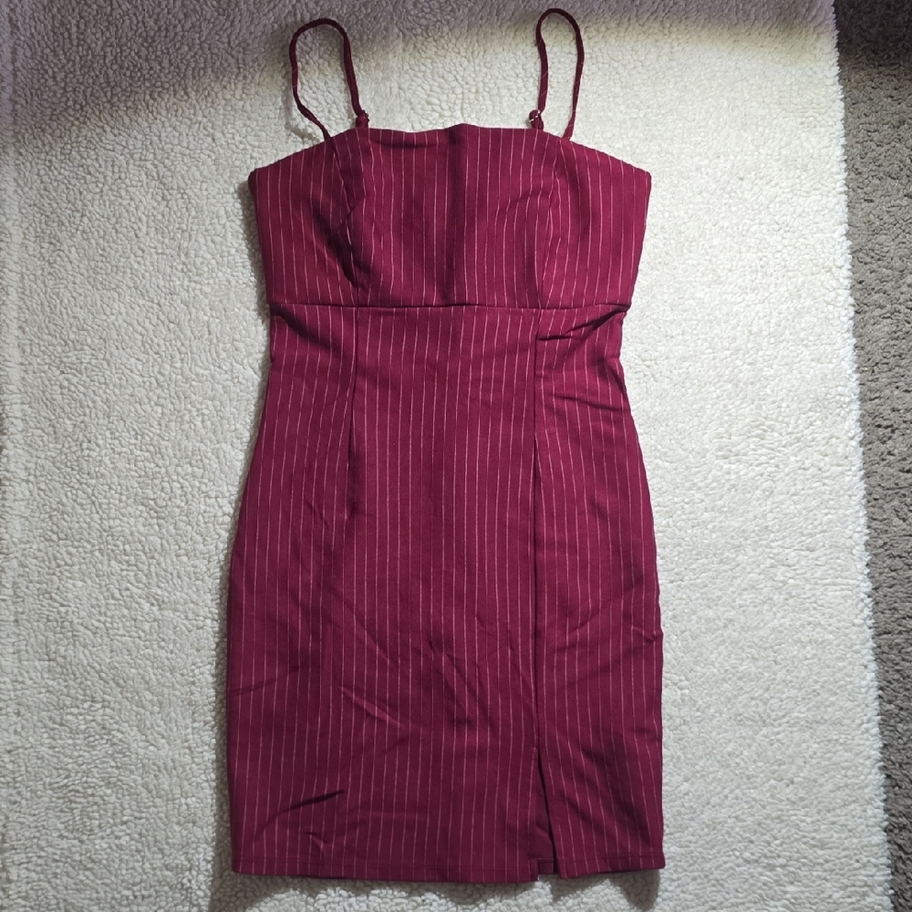 Forever 21 Burgundy Striped Mini Dress